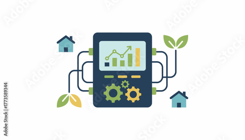 A smart energy meter in a home that analyzes energy consumption patterns and automatically optimizes energy use for cost savings.