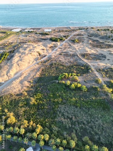 erial view of the beach on the Turkish Riviera