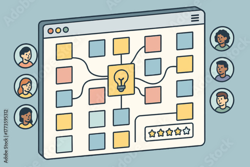 Collaborative online brainstorming platform with diverse team members