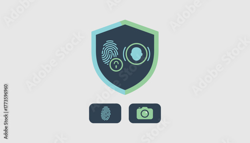 A graphic depicting biometric login options like fingerprint and facial recognition for enhanced security.