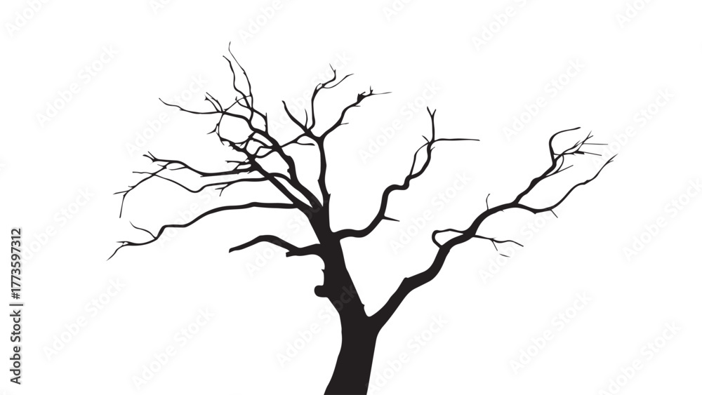 Fototapeta premium Stylized tree illustration with vibrant color palette