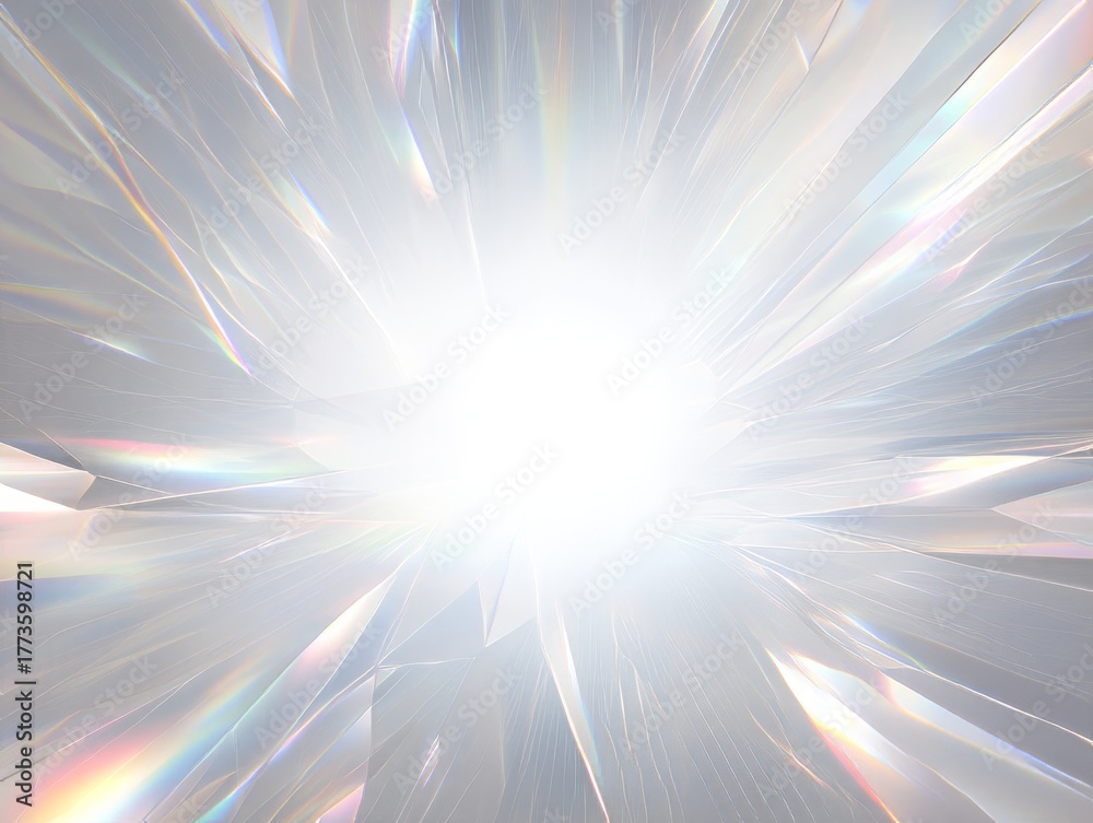 Fototapeta premium prism rainbow light sparkle, with glowing crystal and diamond reflection, shiny, iridescent glow, colorful flare, neon bright flash.