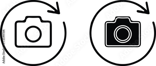 camera icon set photo photography picture illustration vector design