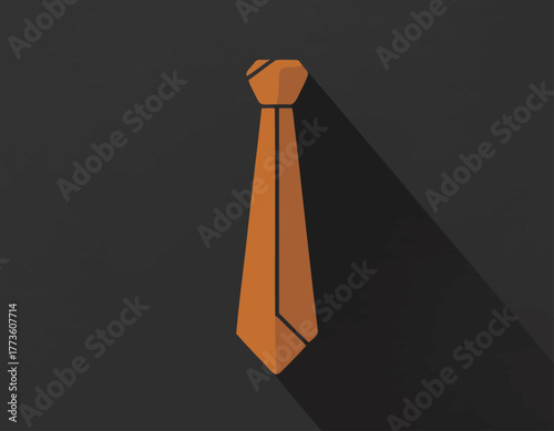 A distinctive graphic design of an orange tie, symbolizing professionalism and style, making it ideal for business-related themes or branding endeavors.