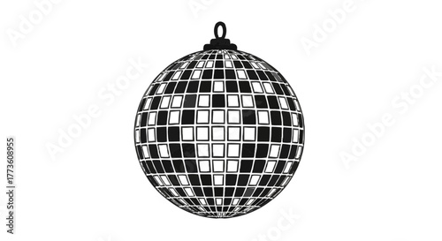 Get the Party Started with this Retro Disco Ball Graphic, Perfect for Nightlife, Celebrations, and Adding a Groovy Vibe to Your Designs