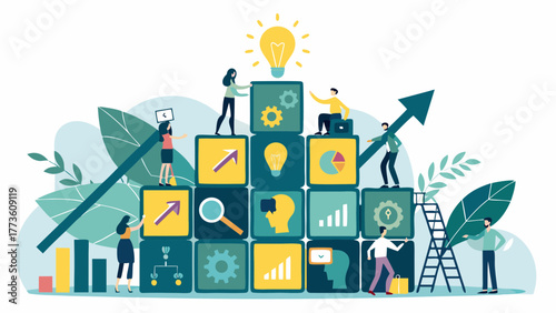 Teamwork and innovation building blocks for business growth and success