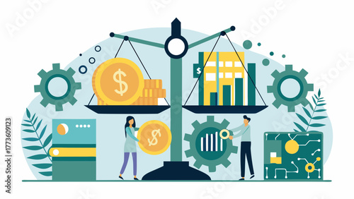 Balancing financial growth and technological advancement with data analysis and investment strategies