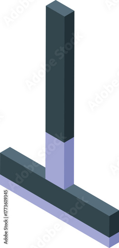 Isometric window squeegee, a professional cleaning tool for streak free surfaces