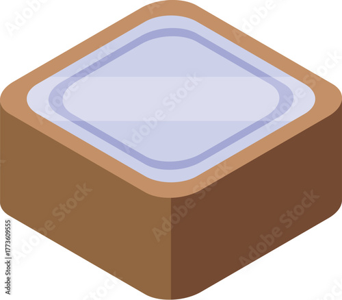 Delicious square slice of bread with tasty filling, perfect for preparing quick and easy sandwiches