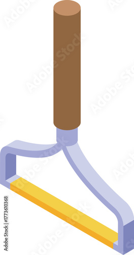 Isometric clothes brush with wooden handle for cleaning and maintaining garments