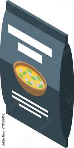 Pre packaged soup in a vacuum sealed bag, ready to be heated and eaten