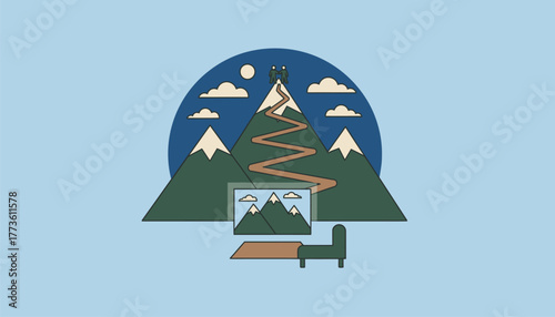 A scenic virtual hiking trail allows users to experience the thrill of nature climbing peaks and enjoying breathtaking views without leaving their homes.