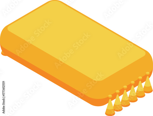 Comfortable yellow rectangular rug adding a touch of warmth and elegance to any space