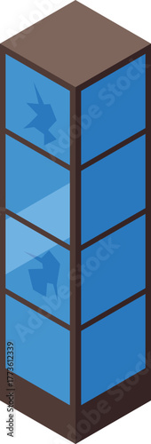 Modern building with broken glass windows needing repair, showcasing potential vandalism or accident damage