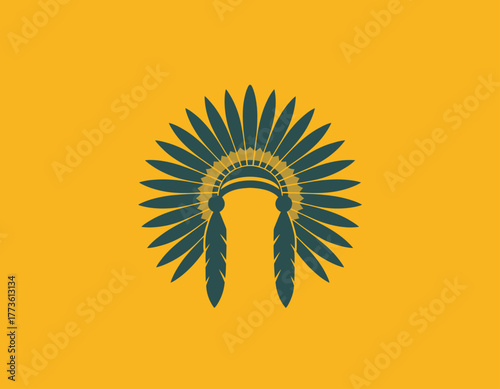 This logo beautifully blends indigenous elements using feathers and foliage, symbolizing wisdom, heritage, and the connection between nature and culture in a vibrant design.