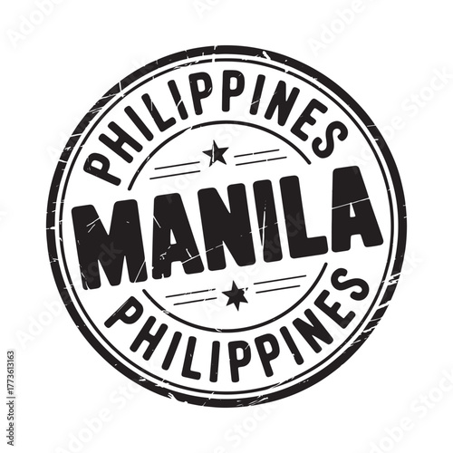 Manila philippines vintage rubber stamp design