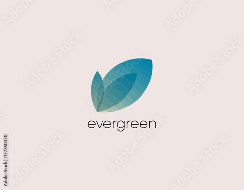 The image showcases an elegant leaf design with gradients that evoke a sense of freshness and tranquility, ideal for branding relating to nature and sustainability.