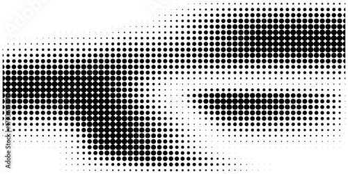 modern.Dotted halftone gradient texture.  Repeated dots gradation pattern. Black vanishing comic pop art overlay backdrop. Halftone raster effect wallpaper. Vector Ilustration