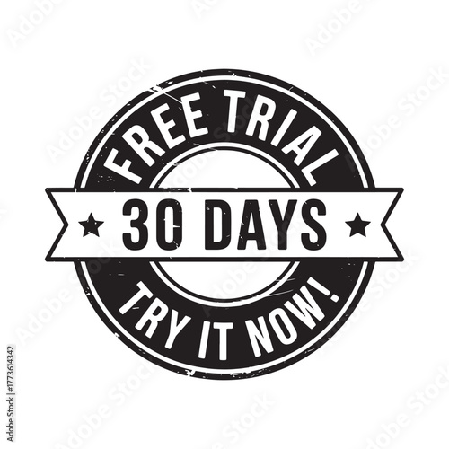 Free trial 30 days try it now stamp badge label