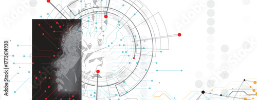 Abstract wireframe network and artificial intelligence background