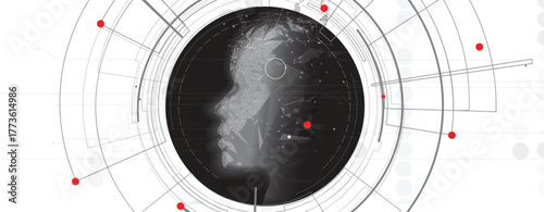 Abstract wireframe network and artificial intelligence background