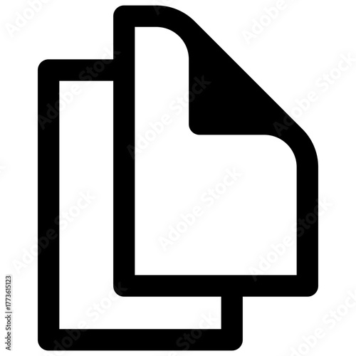 Plagiarism. Outlined stroke vector icon with black-filled details.