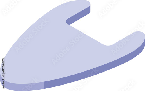 Plectrum laying flat with isometric projection, useful for music app or web design