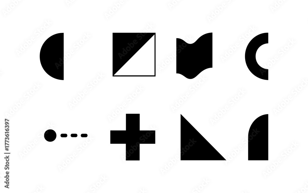 Obraz premium Minimal geometric shapes collection in black and white design