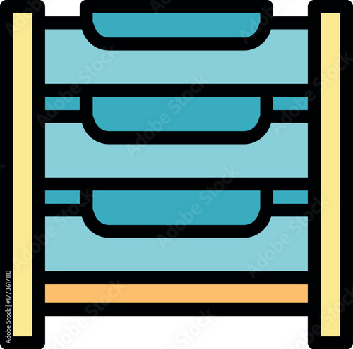 Wooden clothes drying rack holding folded laundry, symbolizing household chores and organization