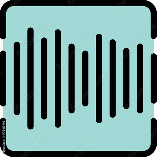 Digital audio player showing sound waves, representing music playback, sound recording, or audio editing