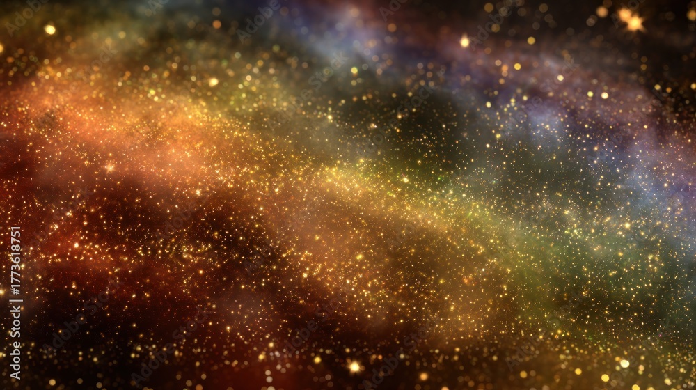 Obraz premium Abstract illustration of a colorful galaxy with glittering stars and celestial light