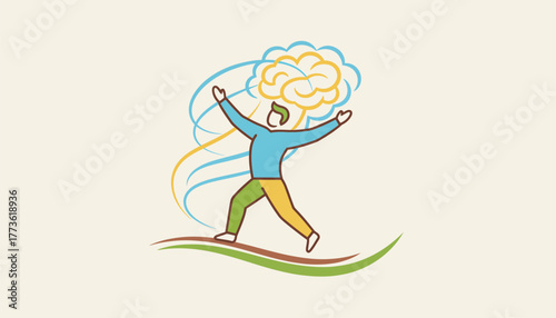 A person taking a break by stretching or walking portraying the importance of regular physical activity for mental clarity.