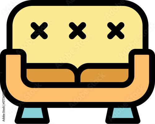 Cozy sofa representing comfort and relaxation in home interior