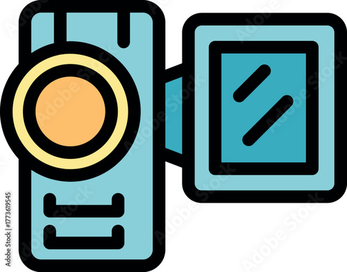 Electronic device recording video, ideal for sharing on online platforms