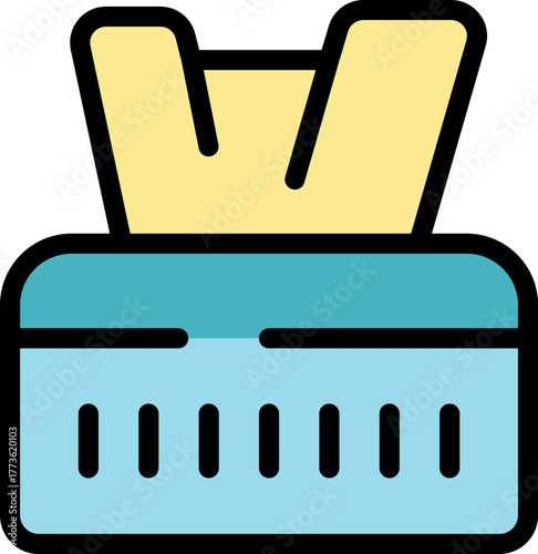 Wet wipes are emerging from a dispenser package, ready for cleaning and hygiene purposes