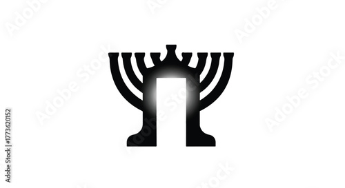 Symbol of faith and light, a glowing menorah representing hope and spiritual illumination.