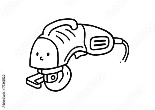 hand drawn cute doodle style fabric hem trimmer vector line illustration line isolated on white background