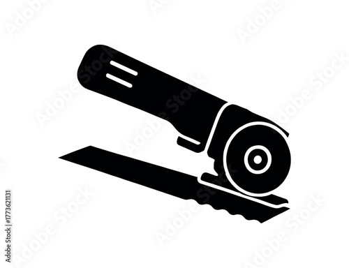 fabric hem trimmer flat black solid vector illustration isolated on white background