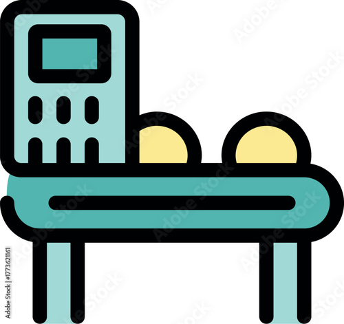 Automated production line conveyor belt transporting round products, symbolizing manufacturing and industrial processes