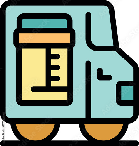 Pharmacy delivery truck transporting medication and prescription drugs, ensuring timely access to essential healthcare supplies