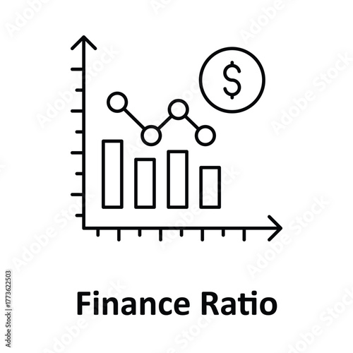 Finance Ratio Vector Icon which can easily modify or edit