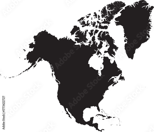 map of North America continent
