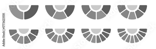Semicircle infographic PNG business chart diagram with steps for data presentation vector template