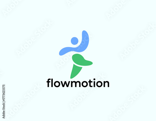 An energetic logo design showcasing a figure in motion, representing vitality and fitness, perfect for companies focused on health, sports, or active lifestyles.