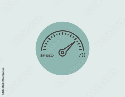 A vintage-inspired speedometer design featuring a clear scale, denoting speed, perfect for automotive themes or retro-themed graphics, evoking nostalgia and excitement.