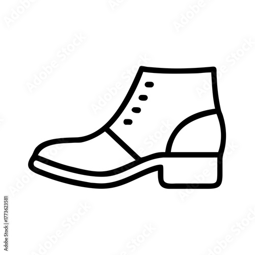Chukka boot line icon vector graphic representation of fashion footwear for men and women's clothing item.