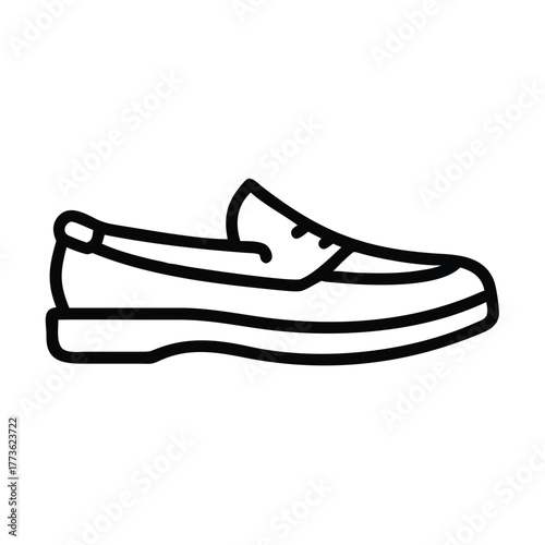 Loafer slip-on shoe line icon vector illustration design