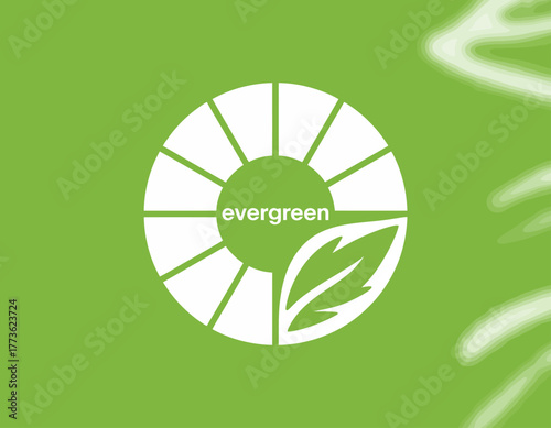This modern logo design presents a circular shape integrated with leaves, symbolizing sustainability, eco-friendliness, and a harmonic connection to nature.