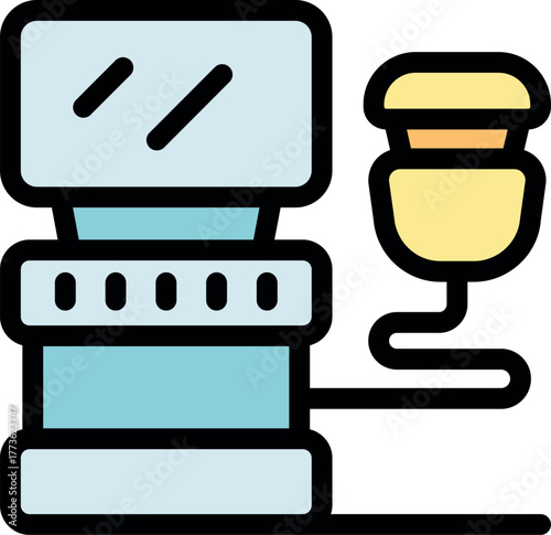 Ultrasound machine displaying medical scan results, connected to transducer probe for diagnosis and healthcare