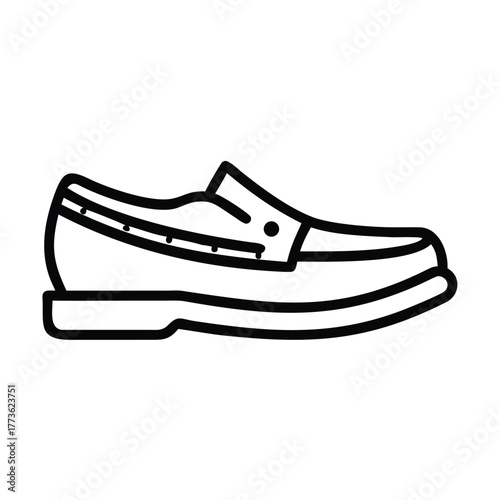 Loafer shoe line icon vector illustration concept